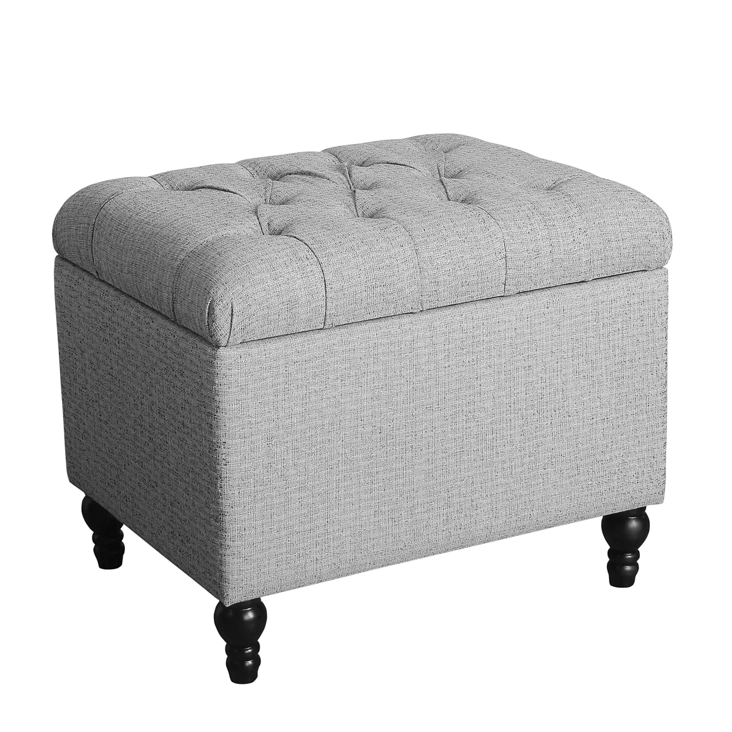 Tufted Storage Ottoman with Hinged Lid