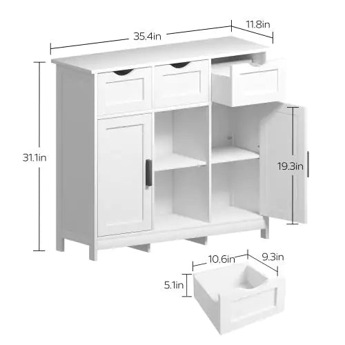 Modern White Wooden Storage Cabinet