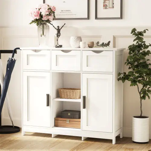 Modern White Wooden Storage Cabinet