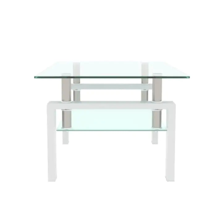 Modern White Glass Coffee Table