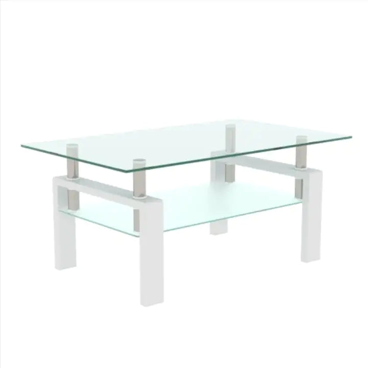 Modern White Glass Coffee Table