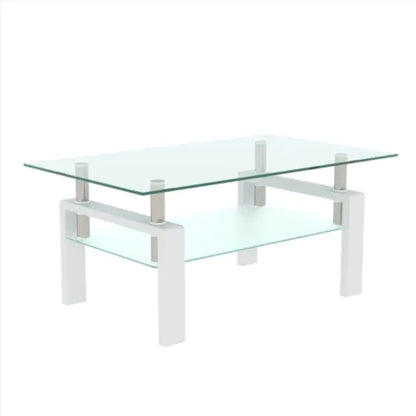 Modern White Glass Coffee Table