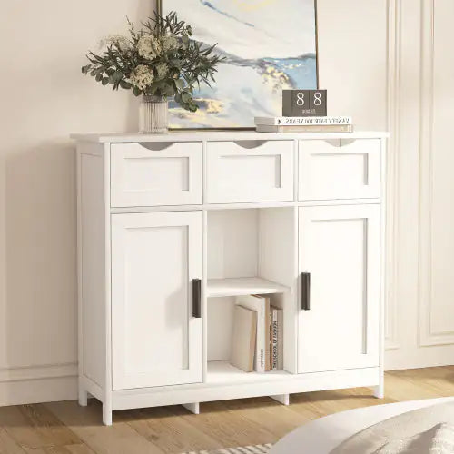 Modern White Wooden Storage Cabinet