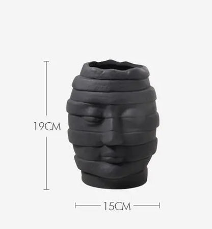 Minimalist Ceramic Face Vase for Home Decor
