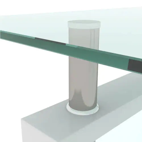 Modern White Glass Coffee Table