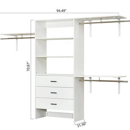 Contemporary Closet Organizer with Drawers