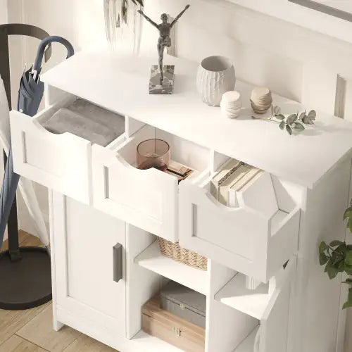Modern White Wooden Storage Cabinet