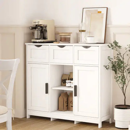 Modern White Wooden Storage Cabinet