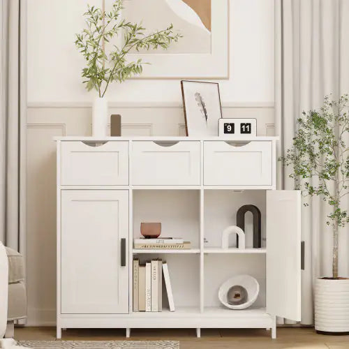 Modern White Wooden Storage Cabinet