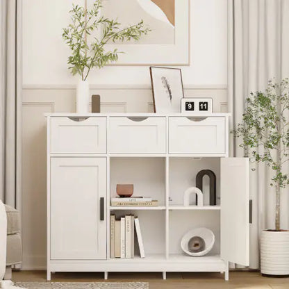 Modern White Wooden Storage Cabinet
